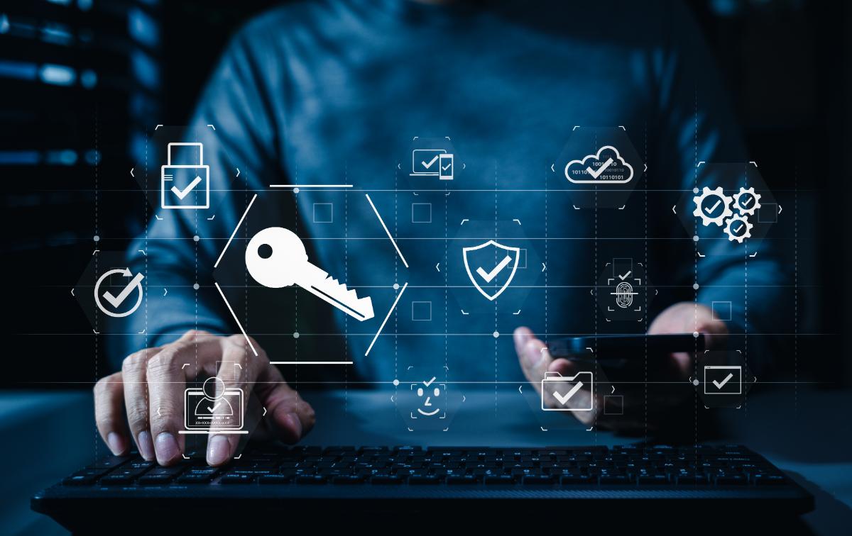 Digital security and passkey authentication concept